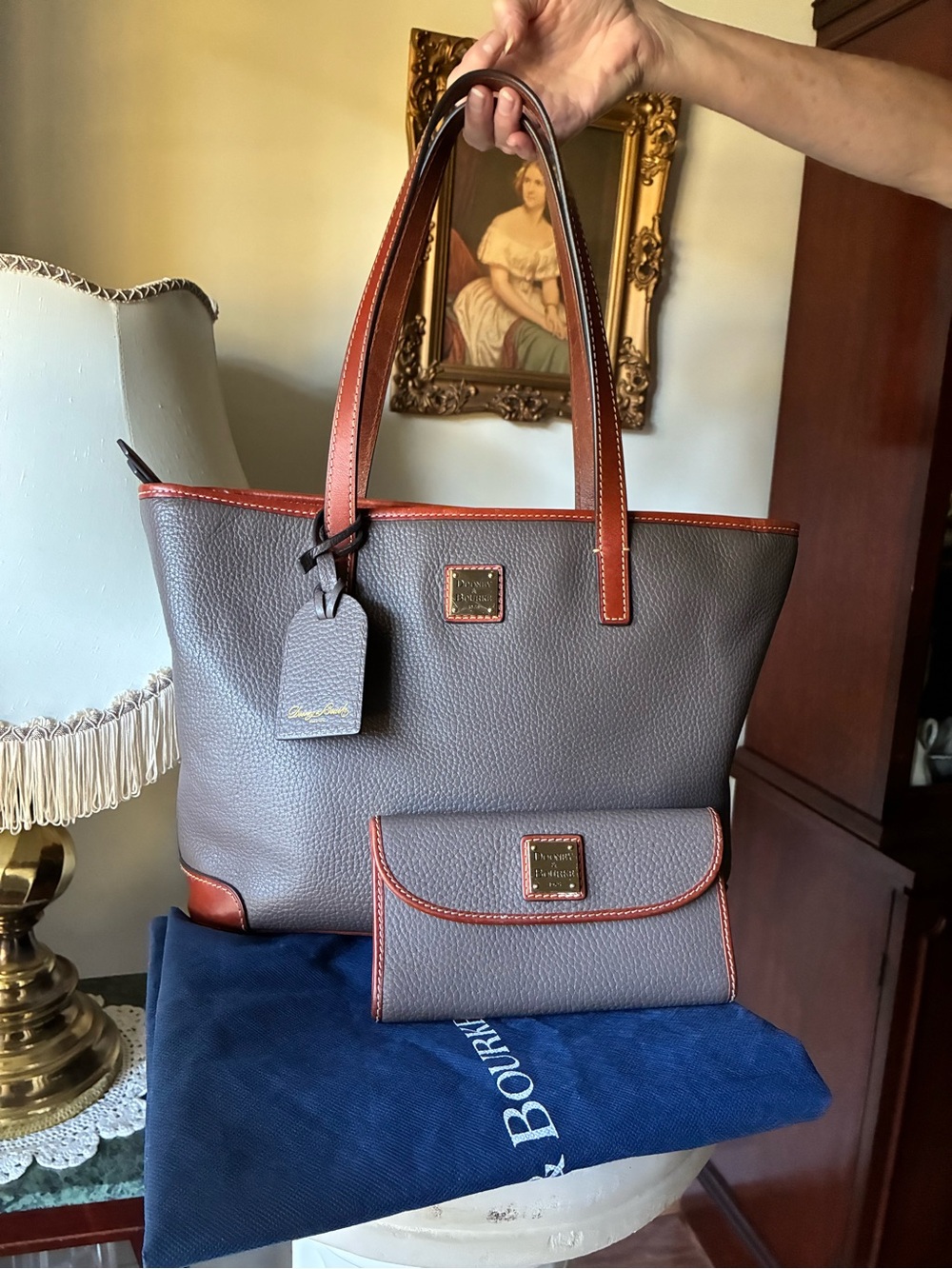 Dooney & Bourke Elephant Large Charleston Shopper and Continental Clutch